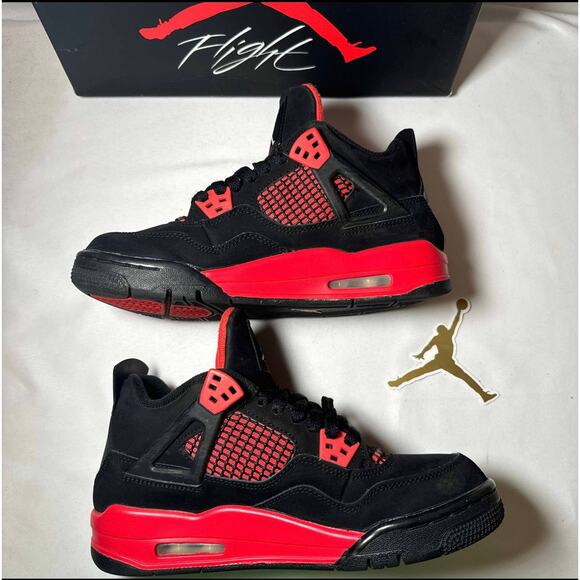 Size 6 - Nike Air Jordan 4 Retro GS Red Thunder Men\'s Shoes Ships Now main image 6